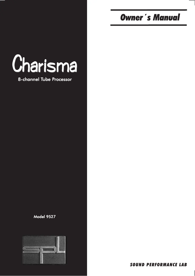 Page n°1 - Manuel utilisateur SPL Charisma 9527