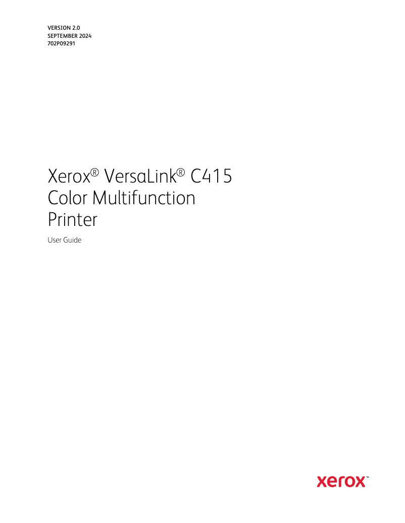 Page n°1 - Manuel utilisateur Xerox VersaLink C415