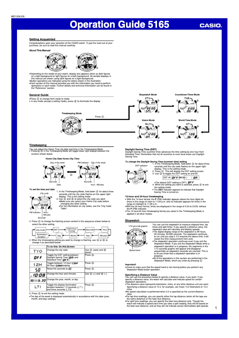Page n°1 - Manuel utilisateur Casio EFA-131D-1A1VEF