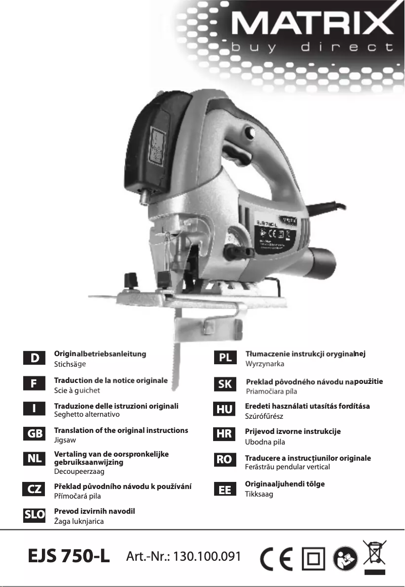 Image de la première page du manuel de l'appareil EJS 750-L