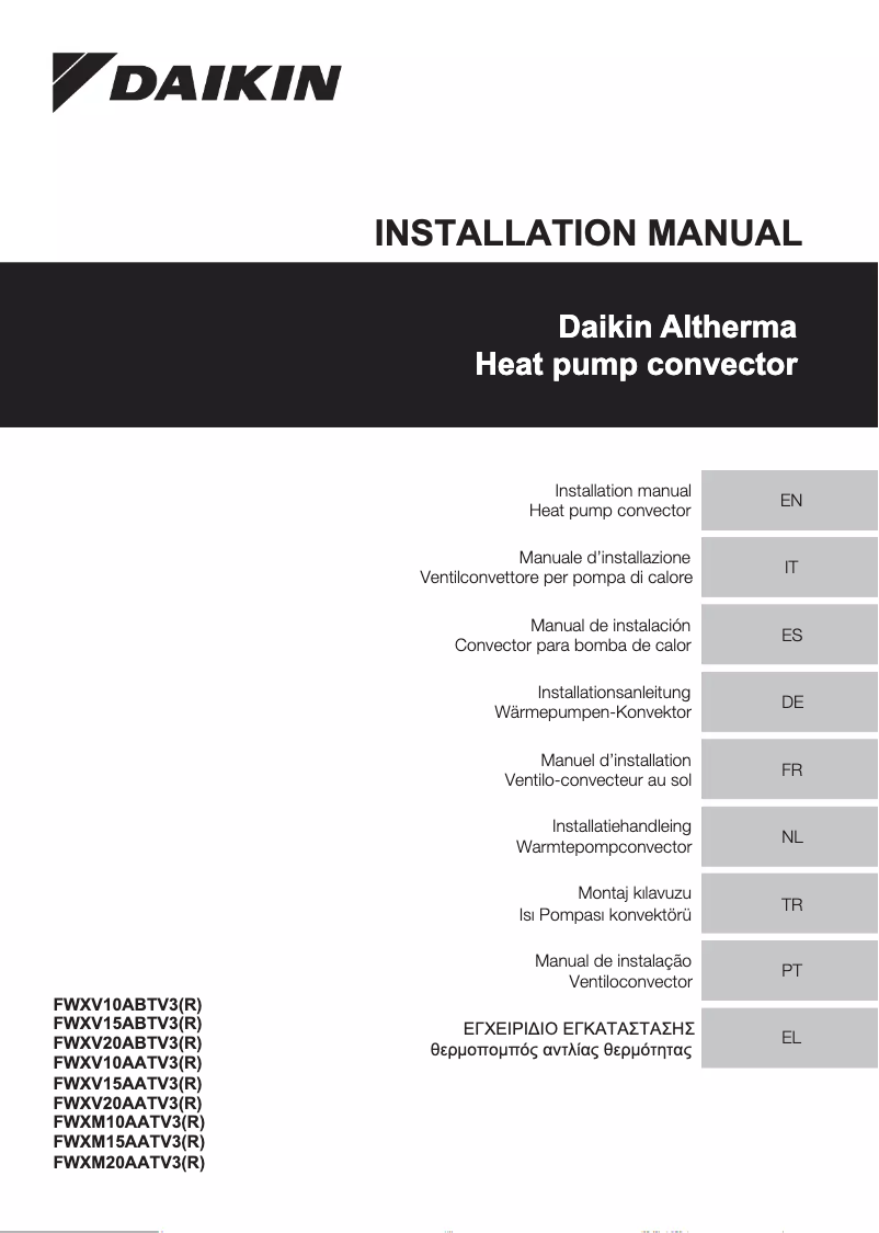 Page 1 de la notice Manuel utilisateur Daikin FWXV15ABTV3R
