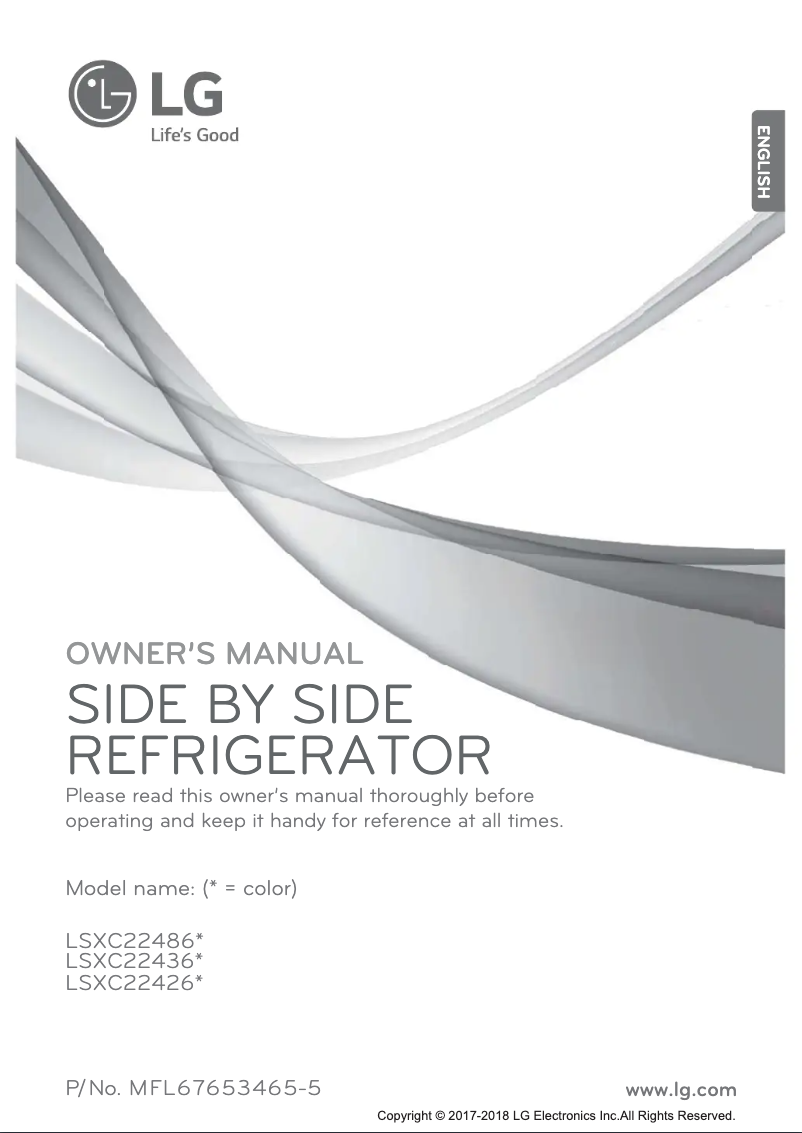 Page 1 de la notice Manuel utilisateur LG LSXC22436S