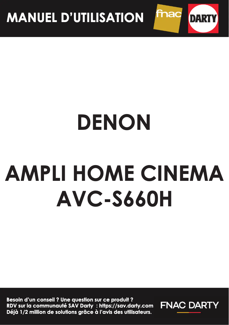 Image de la première page du manuel de l'appareil AVC-S660H