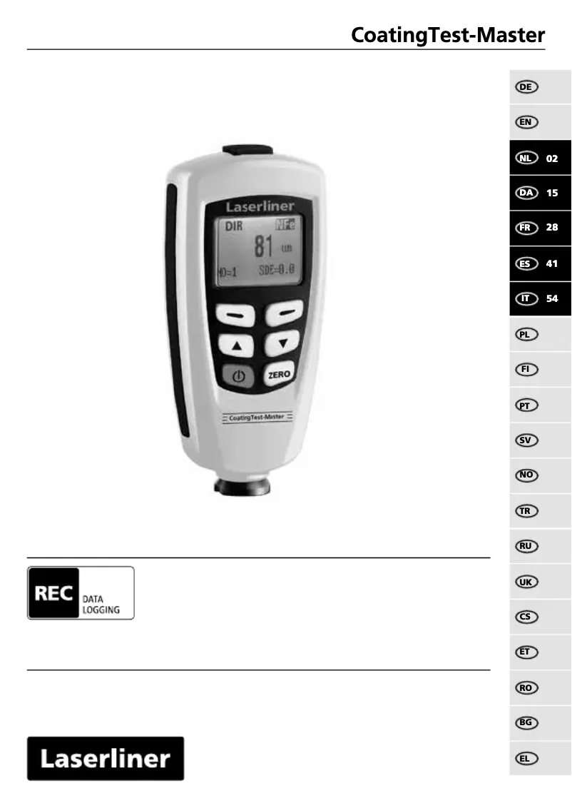 Page 1 de la notice Manuel utilisateur Laserliner CoatingTest-Master