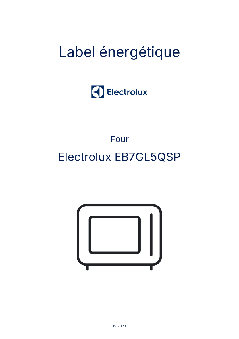 Image de la première page du manuel de l'appareil EB7GL5QSP