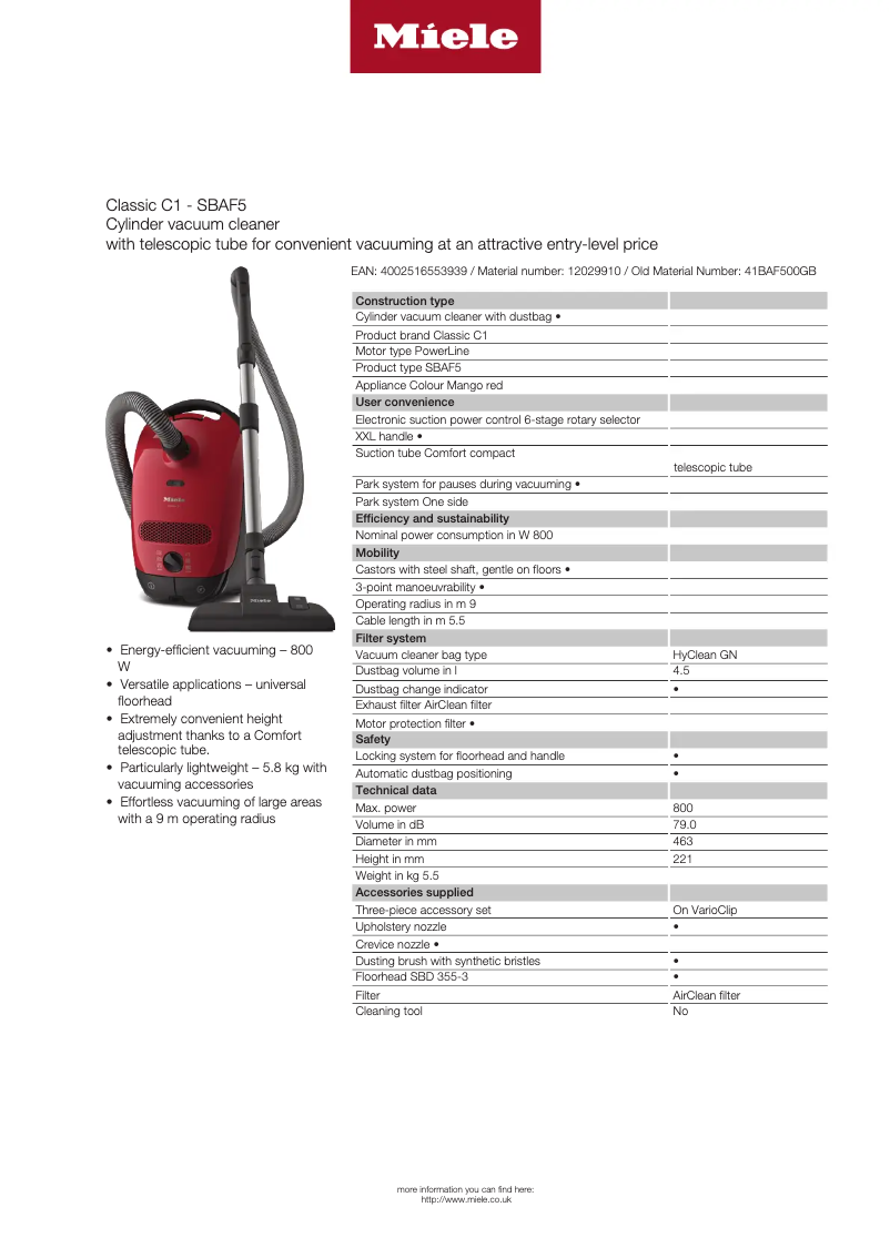 Image de la première page du manuel de l'appareil Classic C1