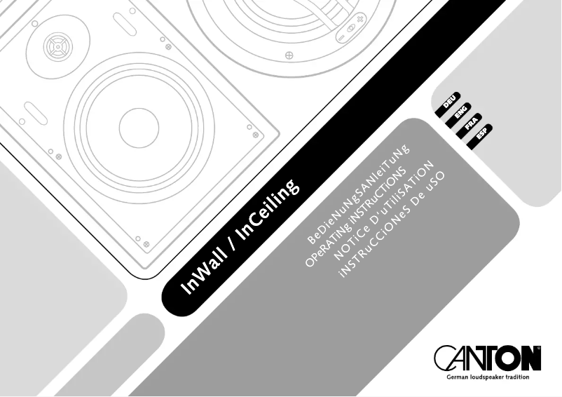 Page 1 of the manual User Manual Canton InWall