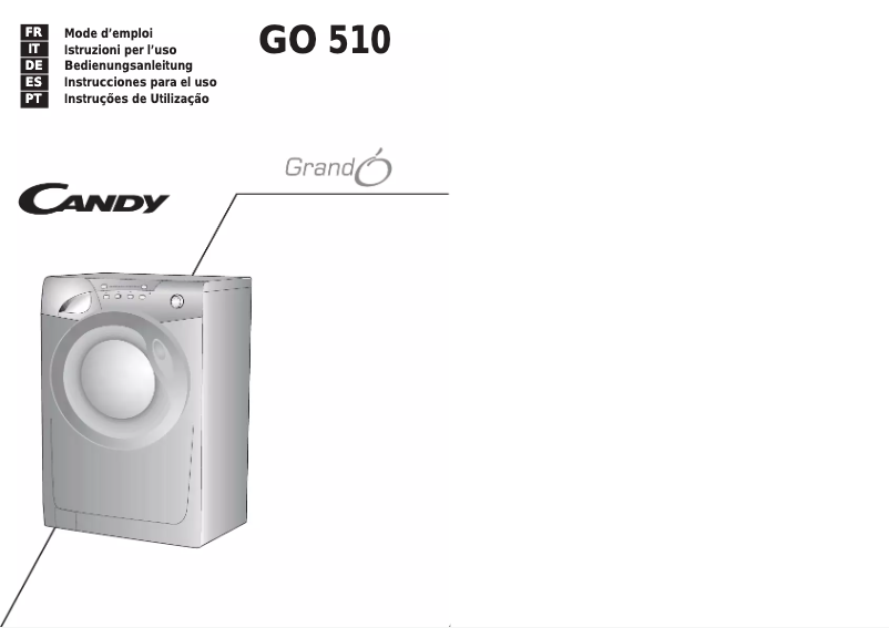 Page n°1 - Manuel utilisateur Candy GO 510 TXT-07S