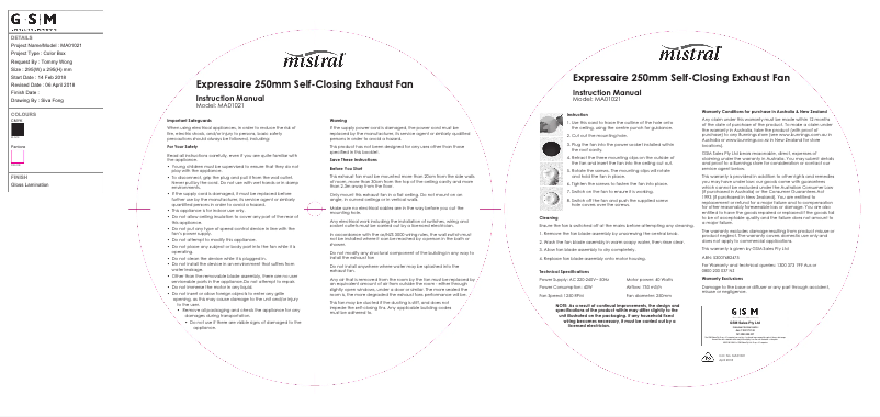 Página 1 del manual Manual de usuario Mistral MA01021