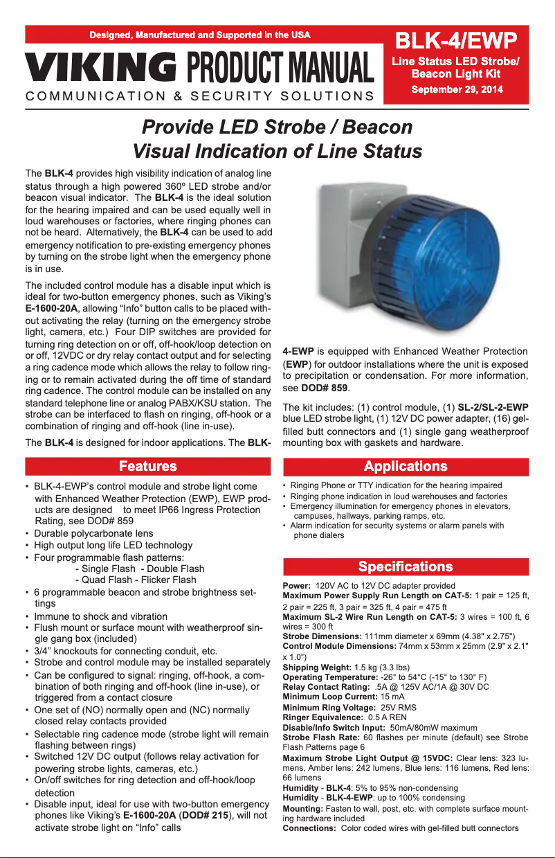 Página 1 del manual Manual de usuario Viking BLK-4