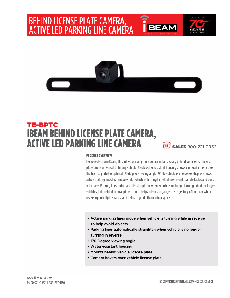 Page 1 de la notice Fiche technique Metra TE-BPTC