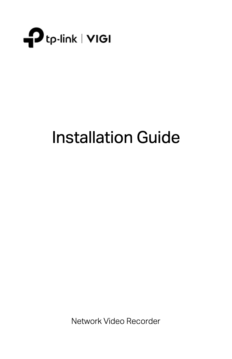 Page n°1 - Guide d'installation TP-Link VIGI NVR1016H