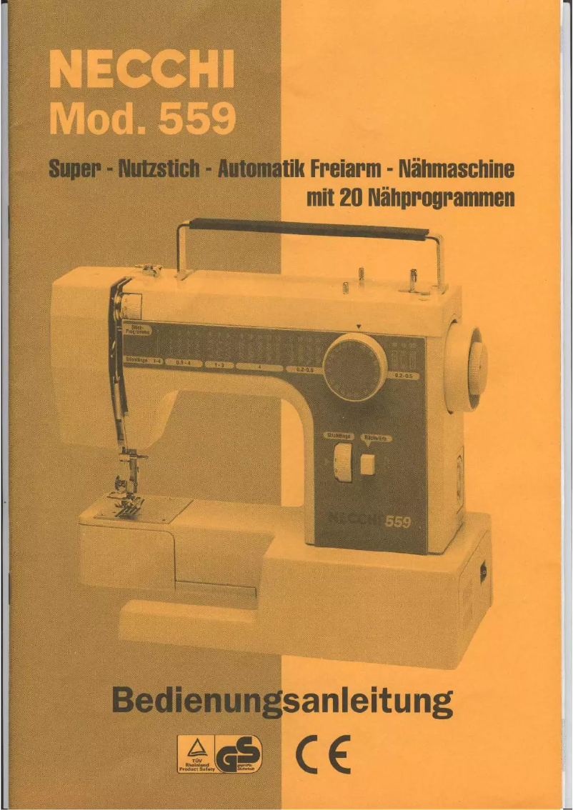 Page 1 de la notice Manuel utilisateur Necchi 559