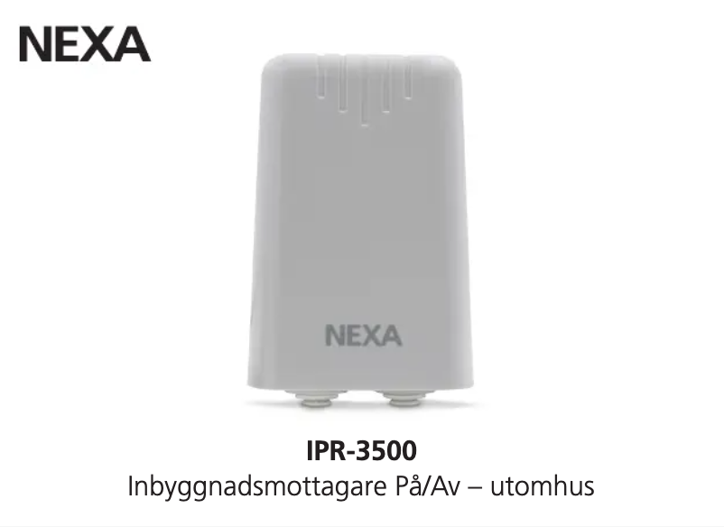 Image de la première page du manuel de l'appareil IPR-3500