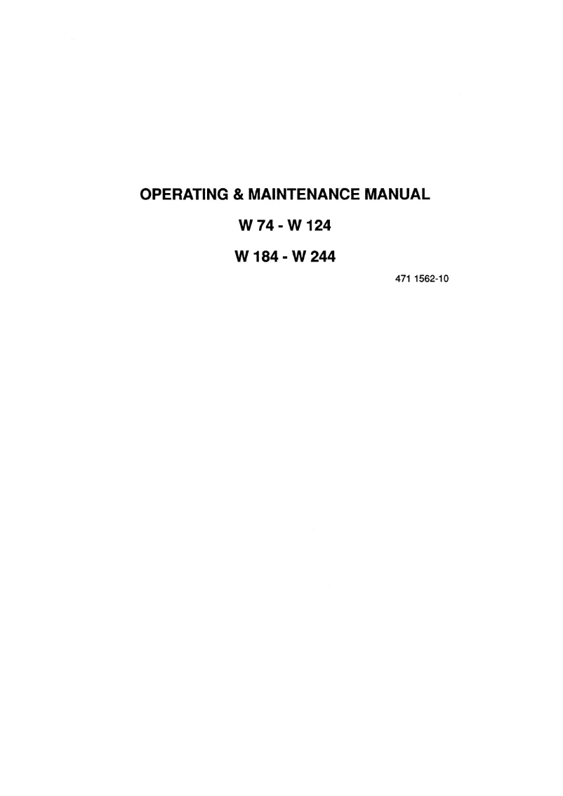 Page 1 de la notice Manuel utilisateur Wascomat W 184