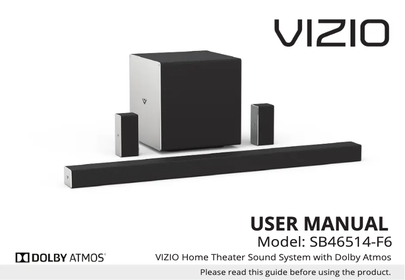 Page 1 de la notice Manuel utilisateur VIZIO SB46514-F6