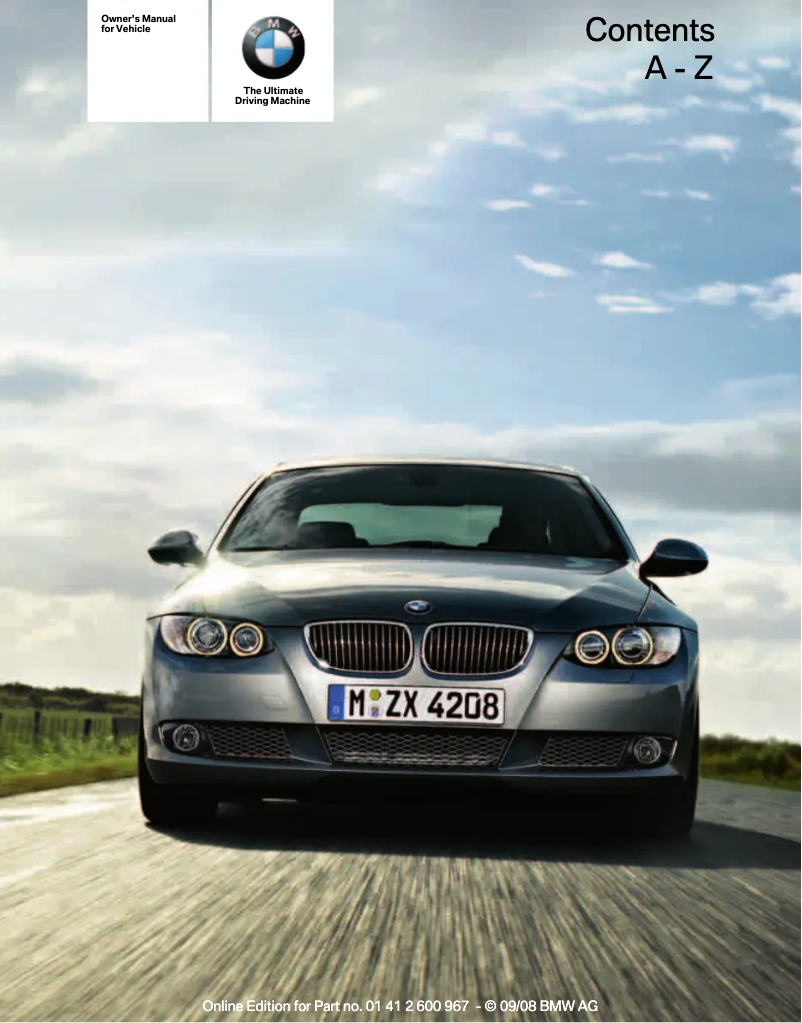 Page 1 de la notice Manuel utilisateur BMW Convertable without xDrive (2009)