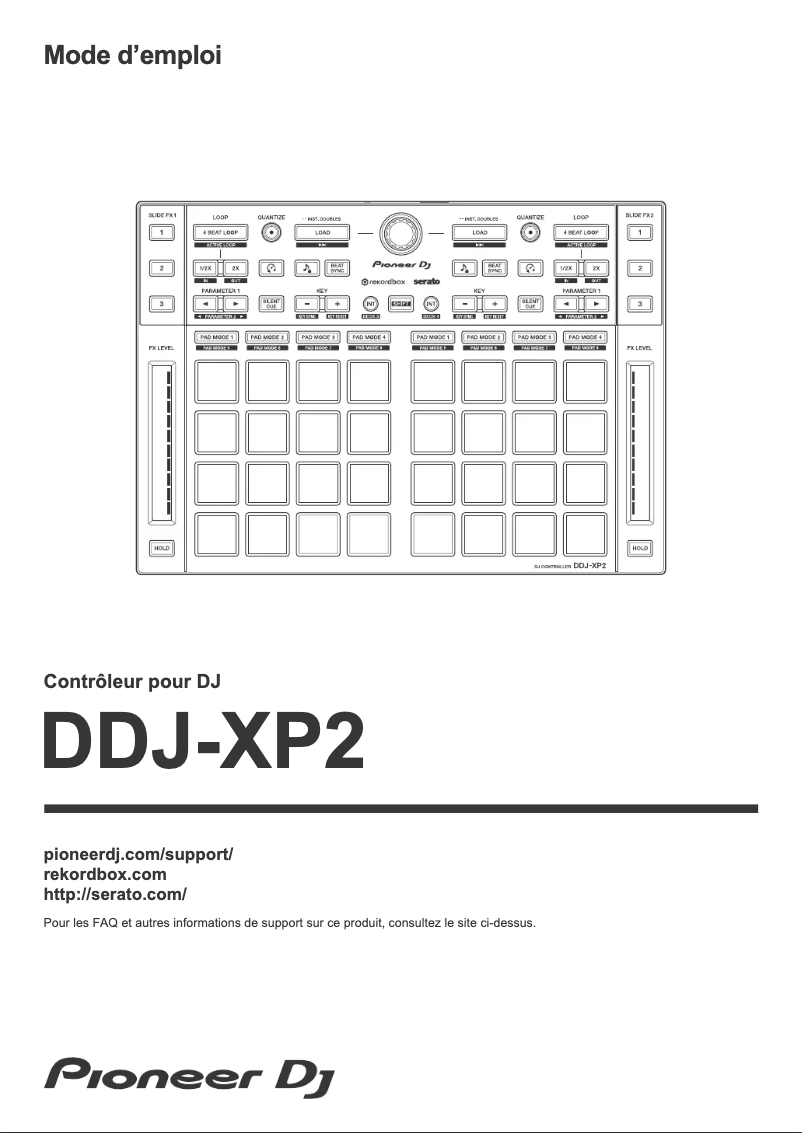 Page 1 de la notice Guide de démarrage rapide Pioneer DDJ-XP2