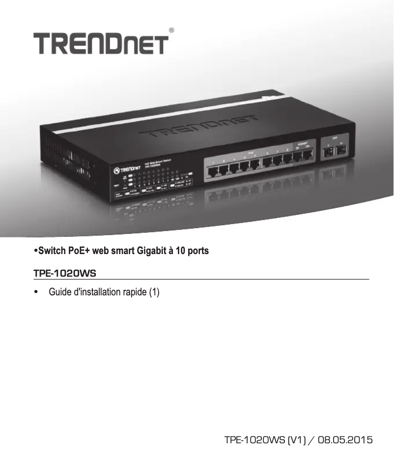 Page n°1 - Manuel utilisateur TRENDnet TPE-1020WS