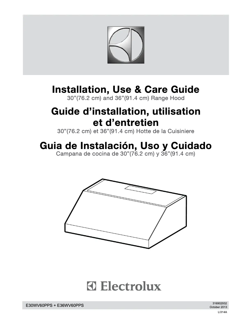Page n°1 - Manuel utilisateur Electrolux E36WV60PPS
