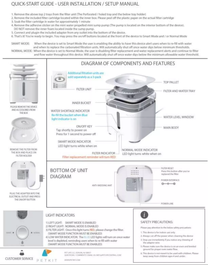 Page 1 de la notice Manuel utilisateur Petkit Eversweet 2