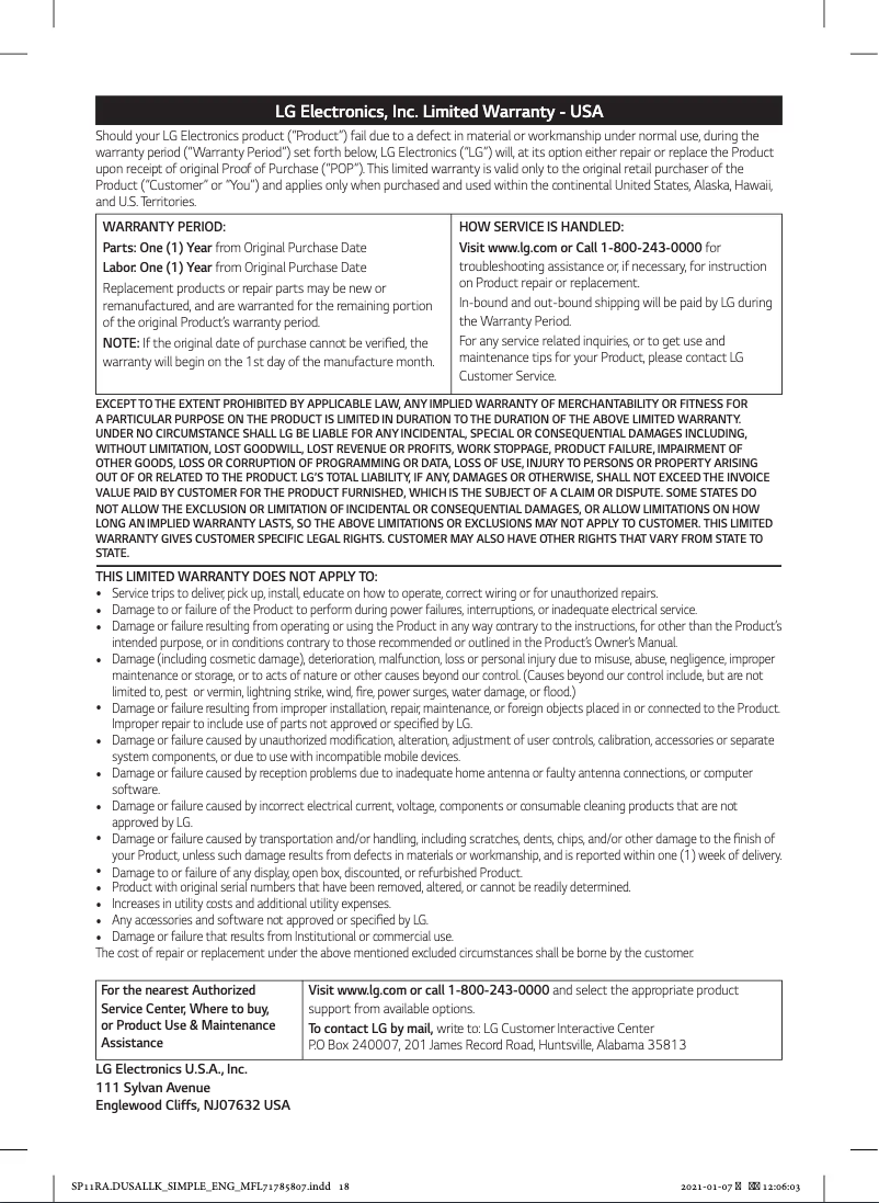 Image de la première page du manuel de l'appareil SP9YA