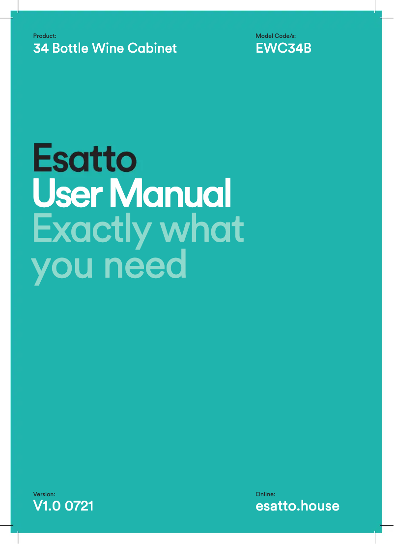 Page n°1 - Manuel utilisateur Esatto EWC34B