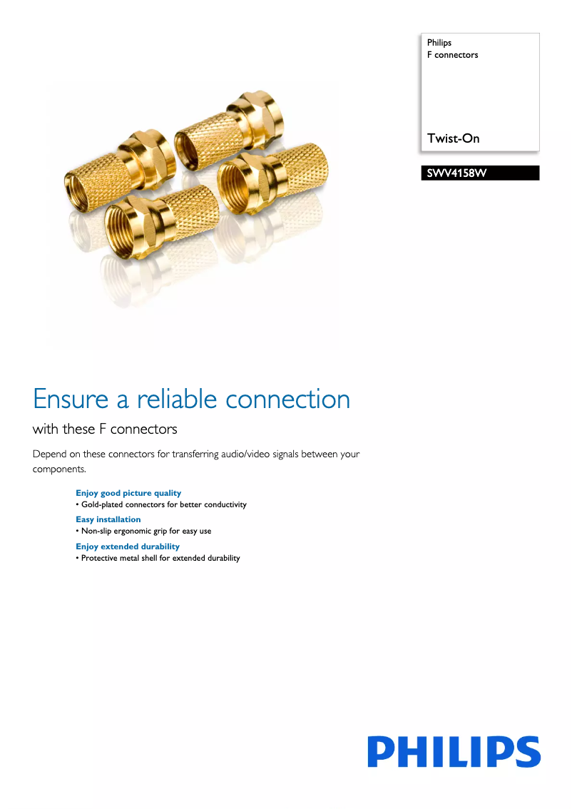 Page 1 de la notice Manuel utilisateur Philips SWV4158W