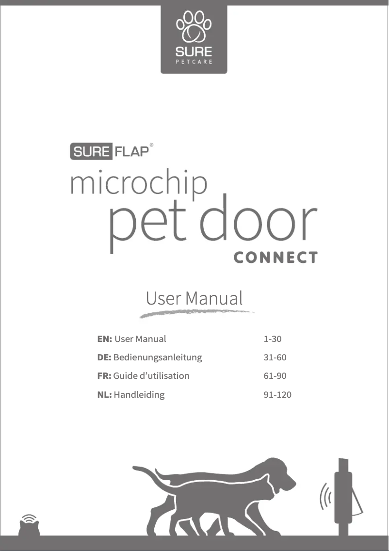 Page 1 de la notice Manuel utilisateur SureFlap Microchip Pet Door Connect
