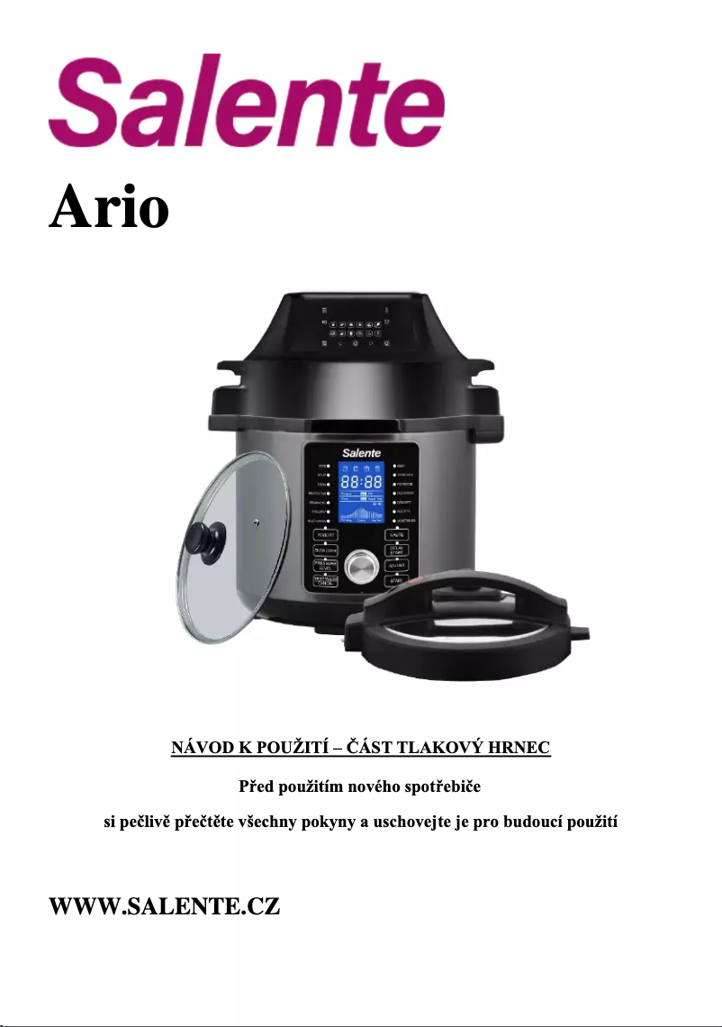 Page 1 de la notice Manuel utilisateur Salente Ario