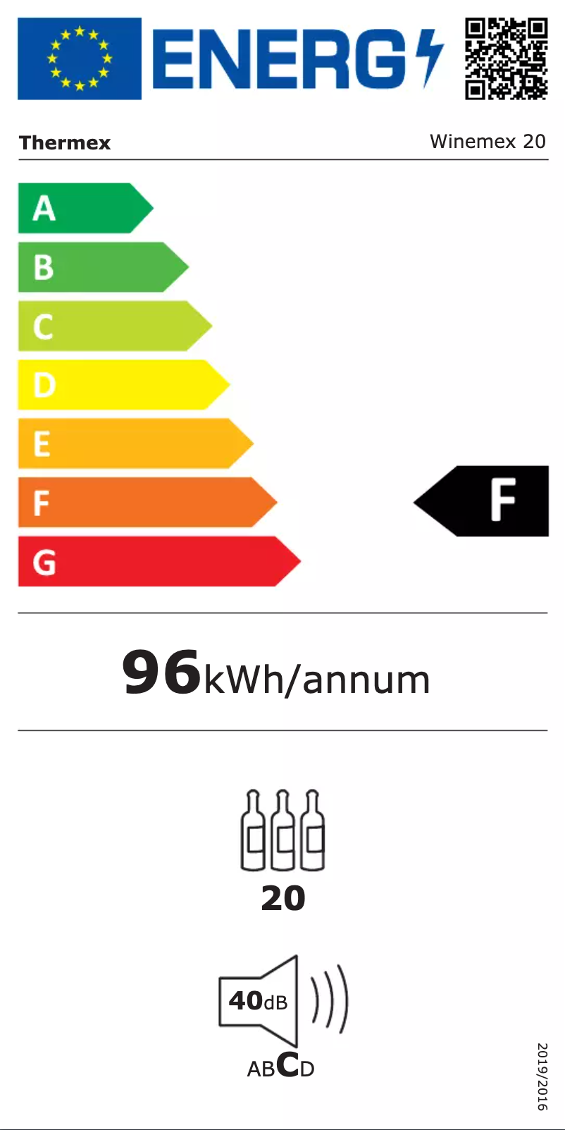 Page n°1 - Label énergétique Thermex Winemex 20