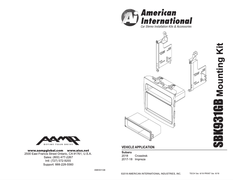Page n°1 - Manuel utilisateur American International SBK931GB