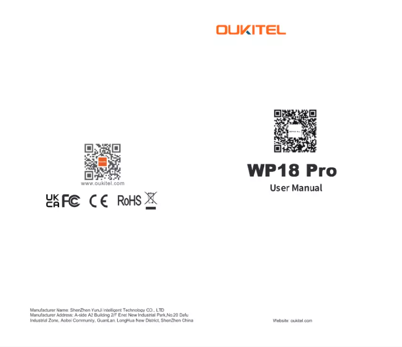 Page n°1 - Manuel utilisateur Oukitel WP18 Pro