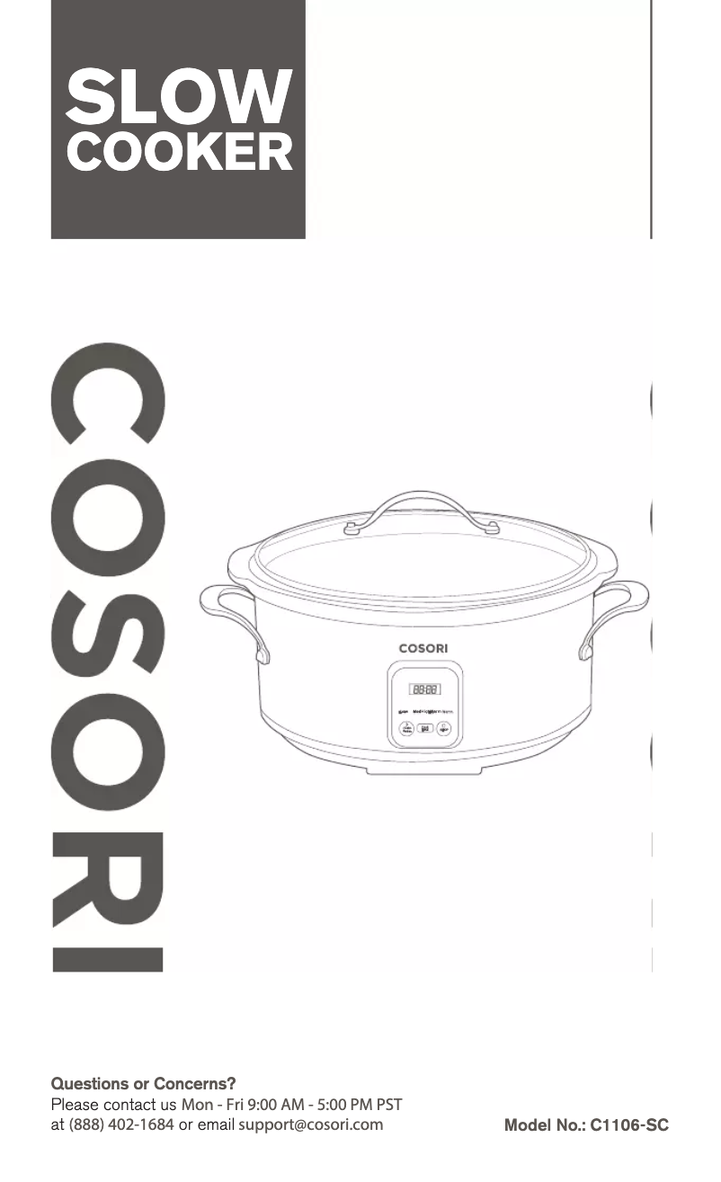 Page n°1 - Manuel utilisateur Cosori C1106-SC