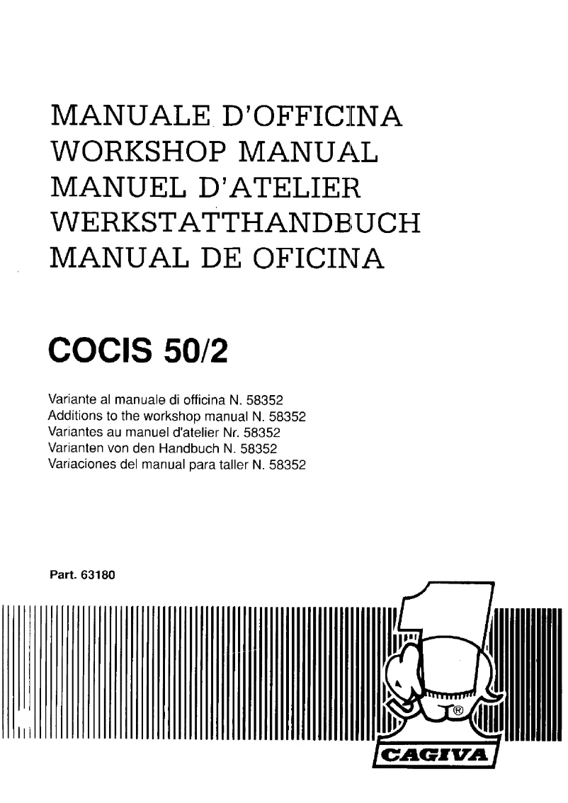 Page 1 de la notice Manuel utilisateur Cagiva Cocis 50