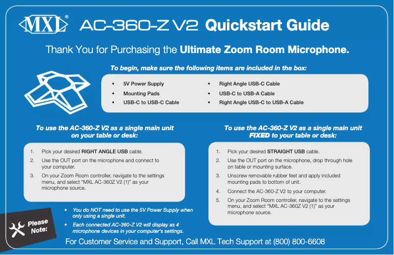 Page 1 de la notice Manuel utilisateur Marshall Electronics AC-360-Z V2