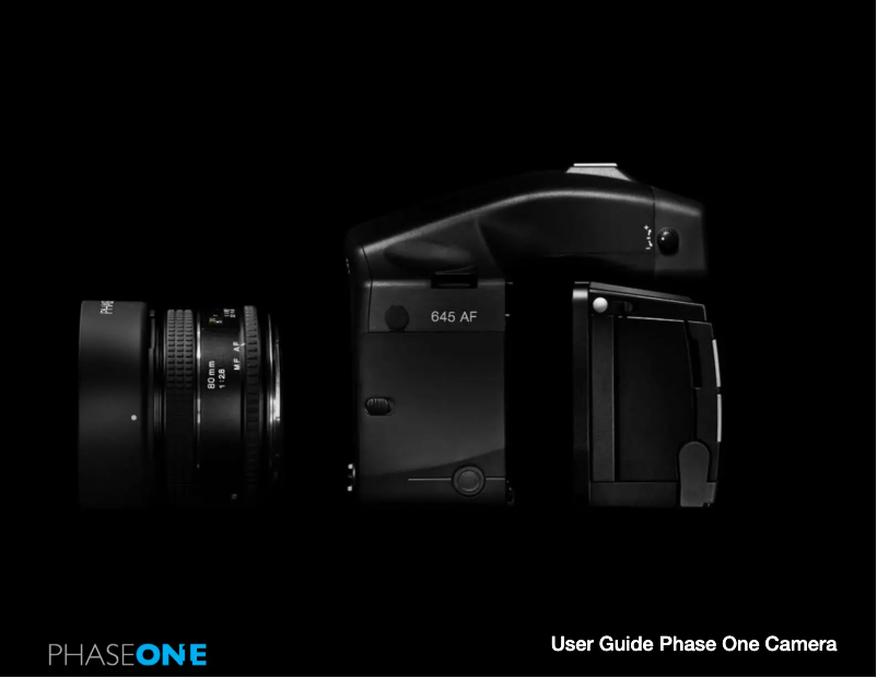 Page n°1 - Manuel utilisateur Phase One 645 AF
