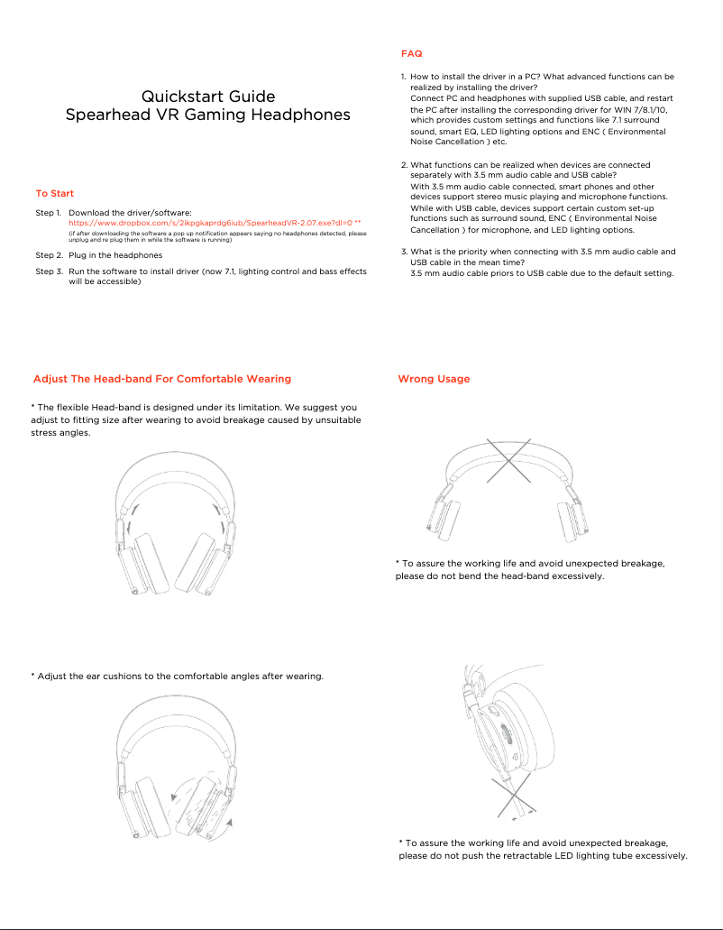 Page 1 de la notice Manuel utilisateur 1More Spearhead VR