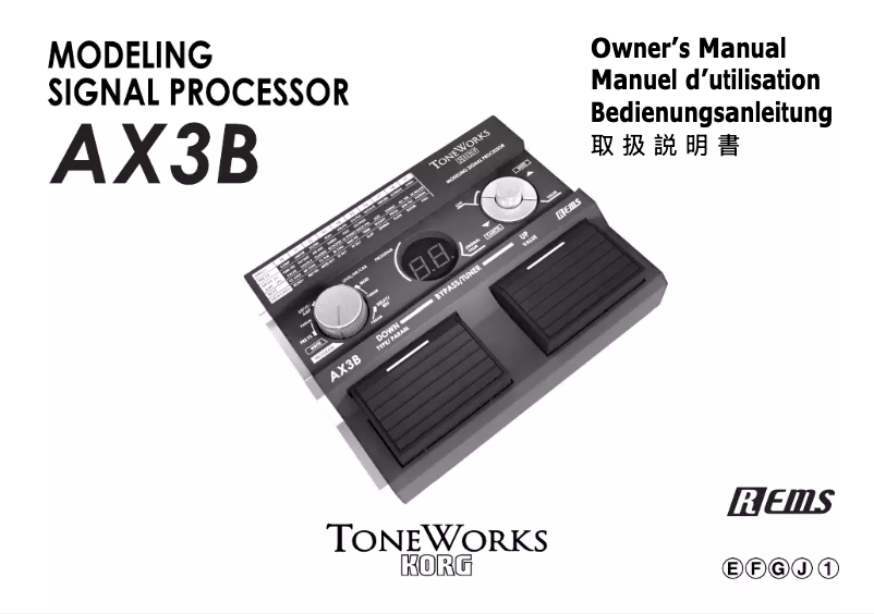 Page n°1 - Manuel utilisateur Korg ToneWorks AX3B