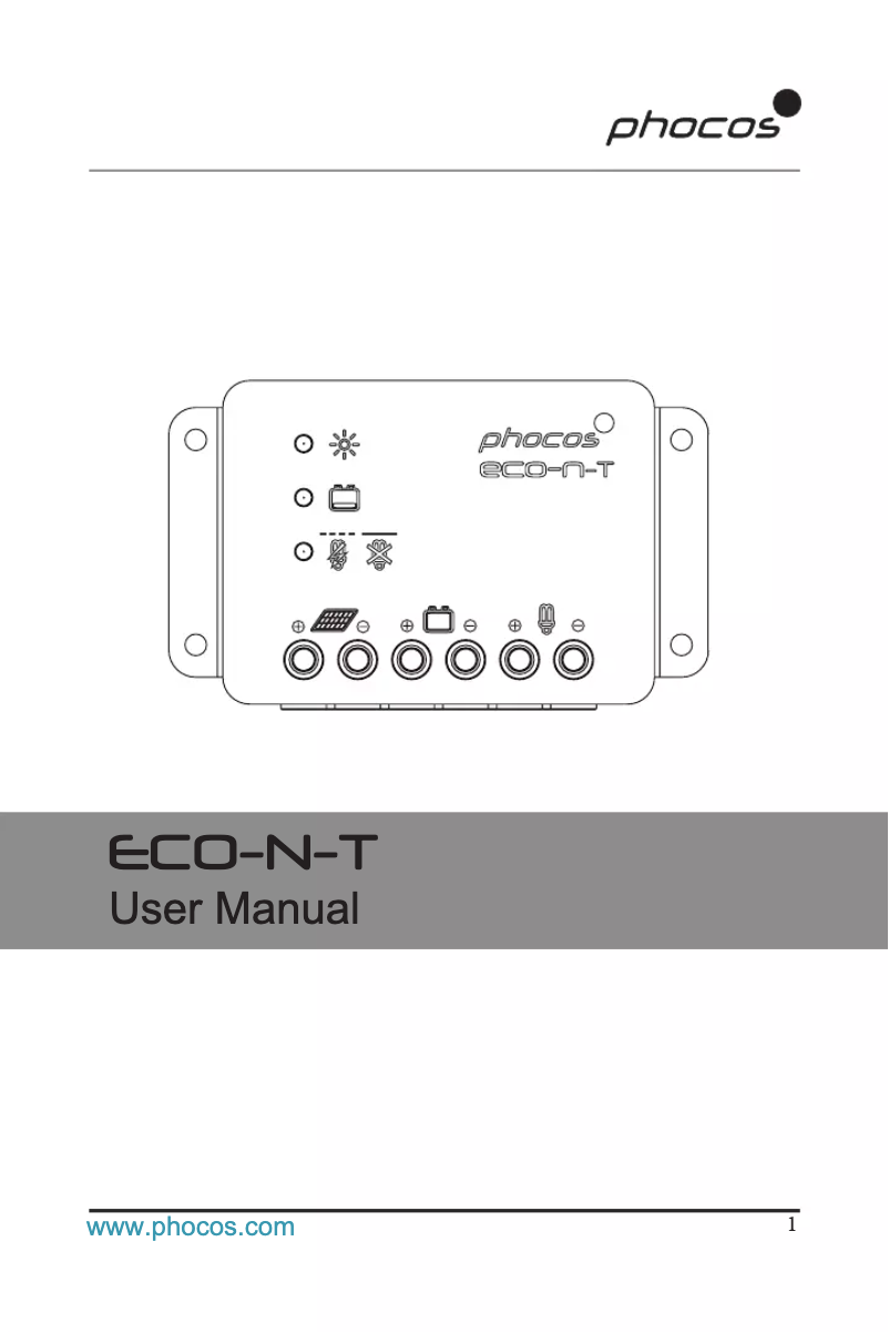 Page n°1 - Manuel utilisateur Phocos ECO-N-T