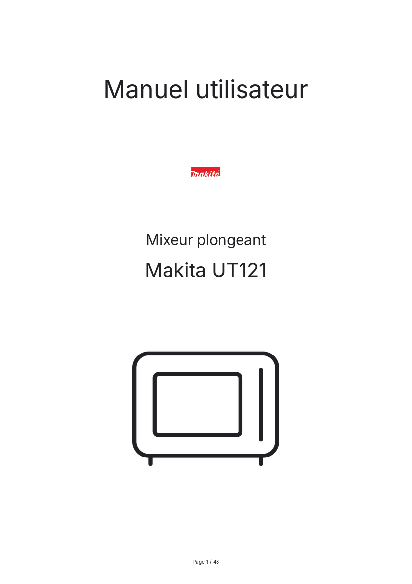 Image de la première page du manuel de l'appareil UT121