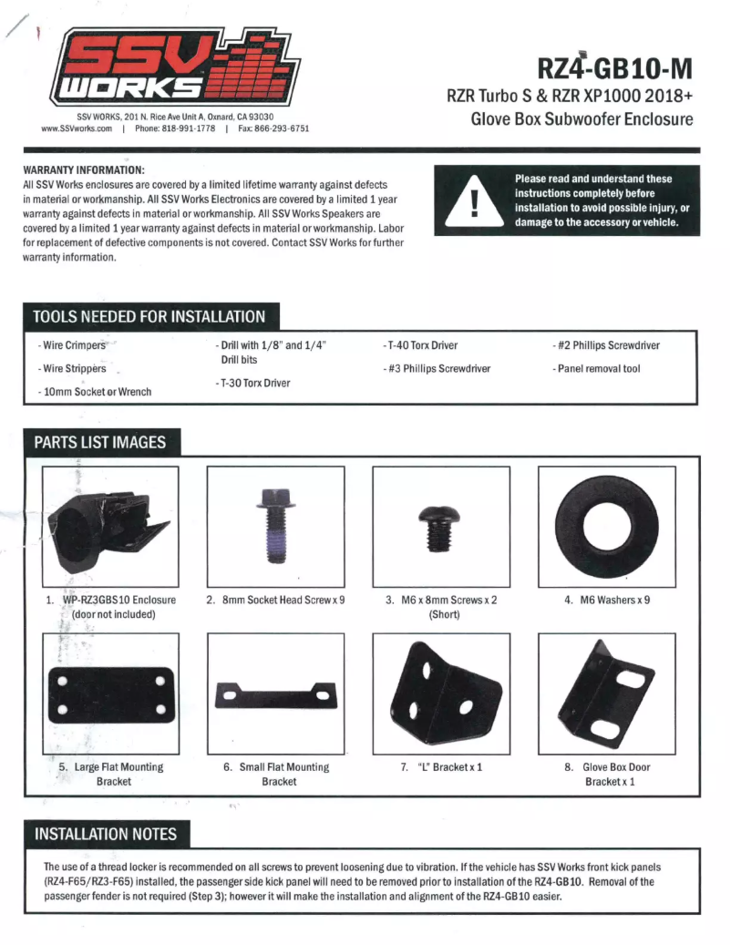 Página 1 del manual Manual de usuario SSV Works RZ4-GB10-M