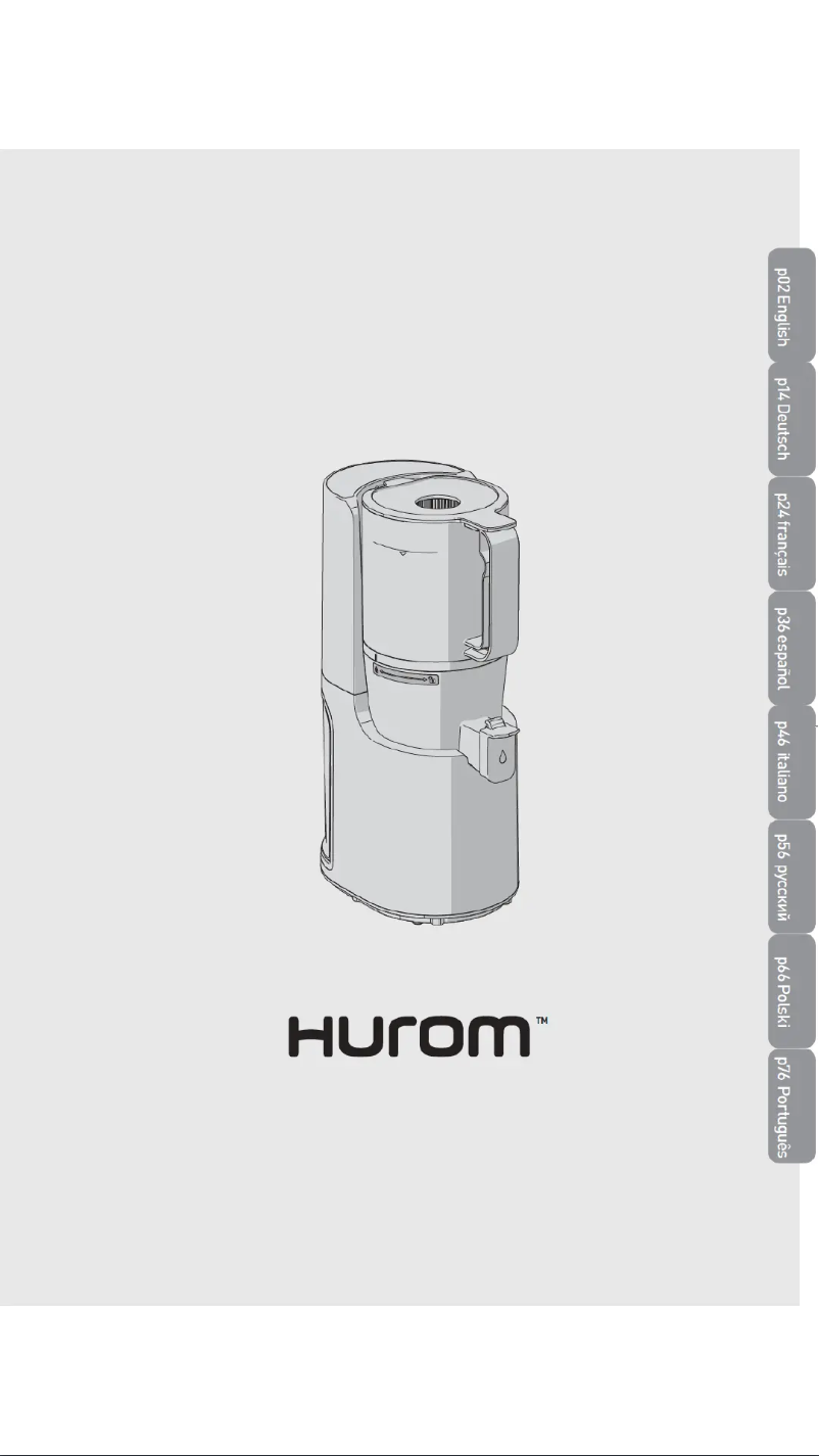 Page 1 de la notice Manuel utilisateur Hurom H200 Easy Clean