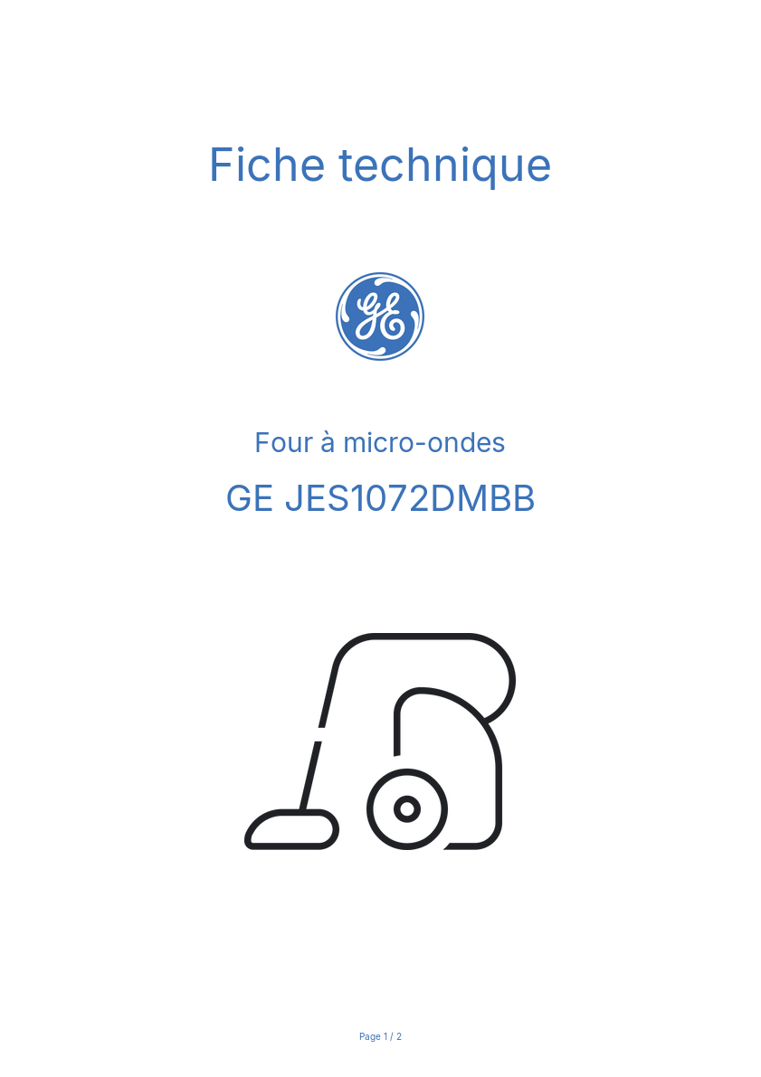Image de la première page du manuel de l'appareil JES1072DMBB