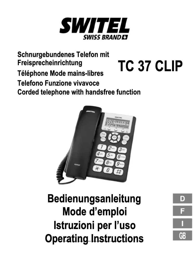 Página 1 del manual Manual de usuario Switel TC 37 Clip