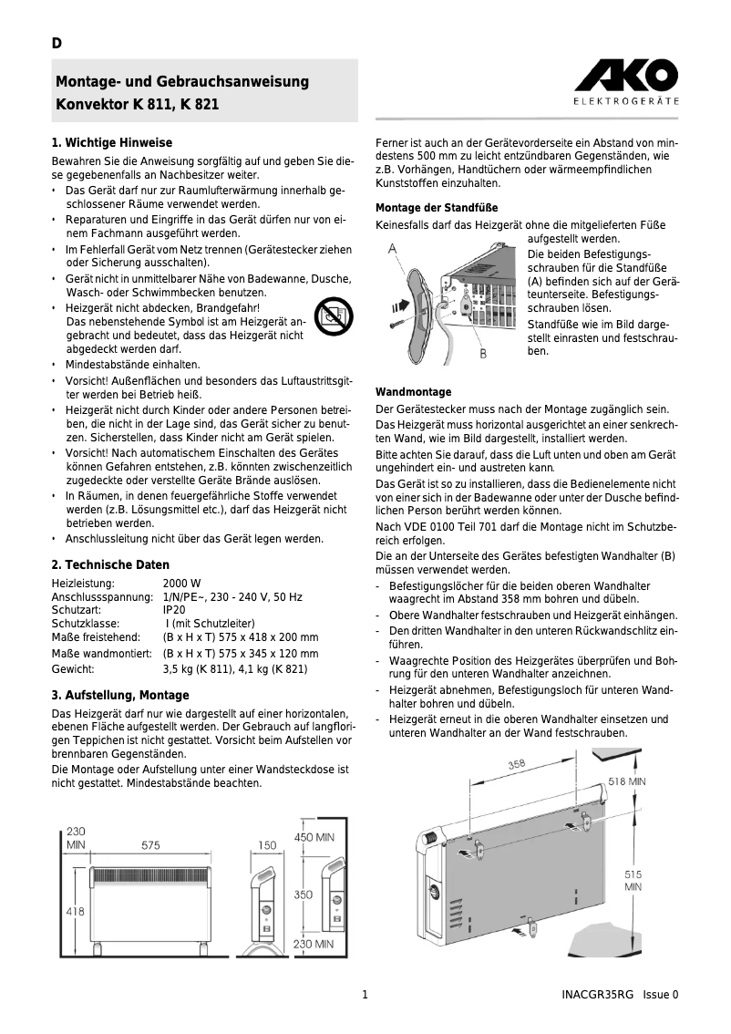 Página 1 del manual Manual de usuario AKO K 811