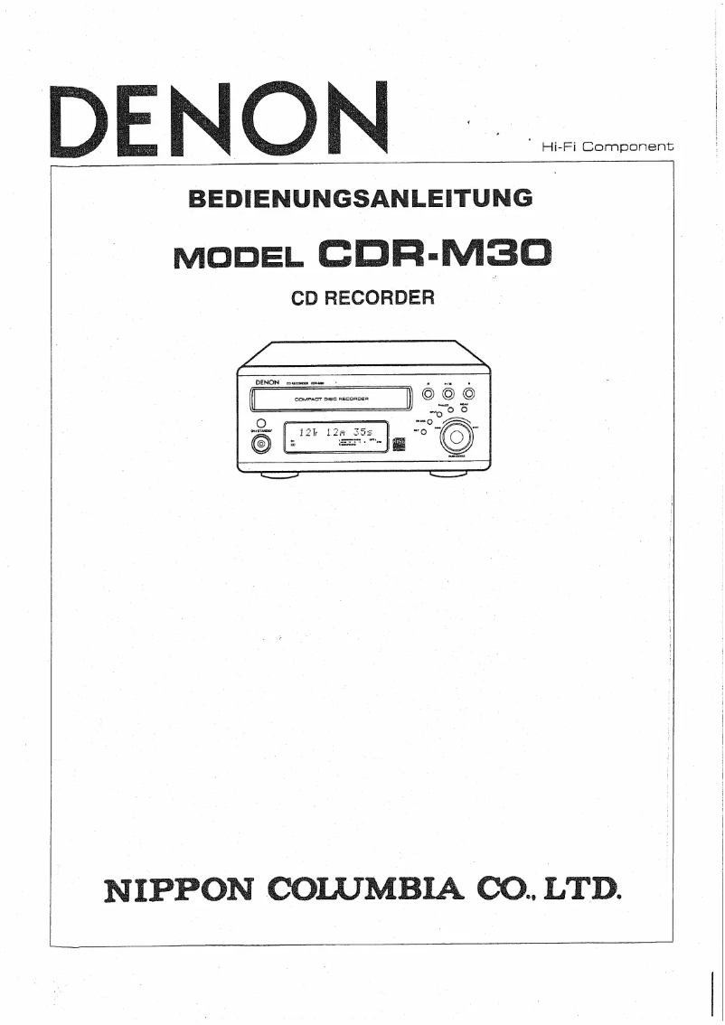 Imagen de la primera página del manual del dispositivo CDR-M30