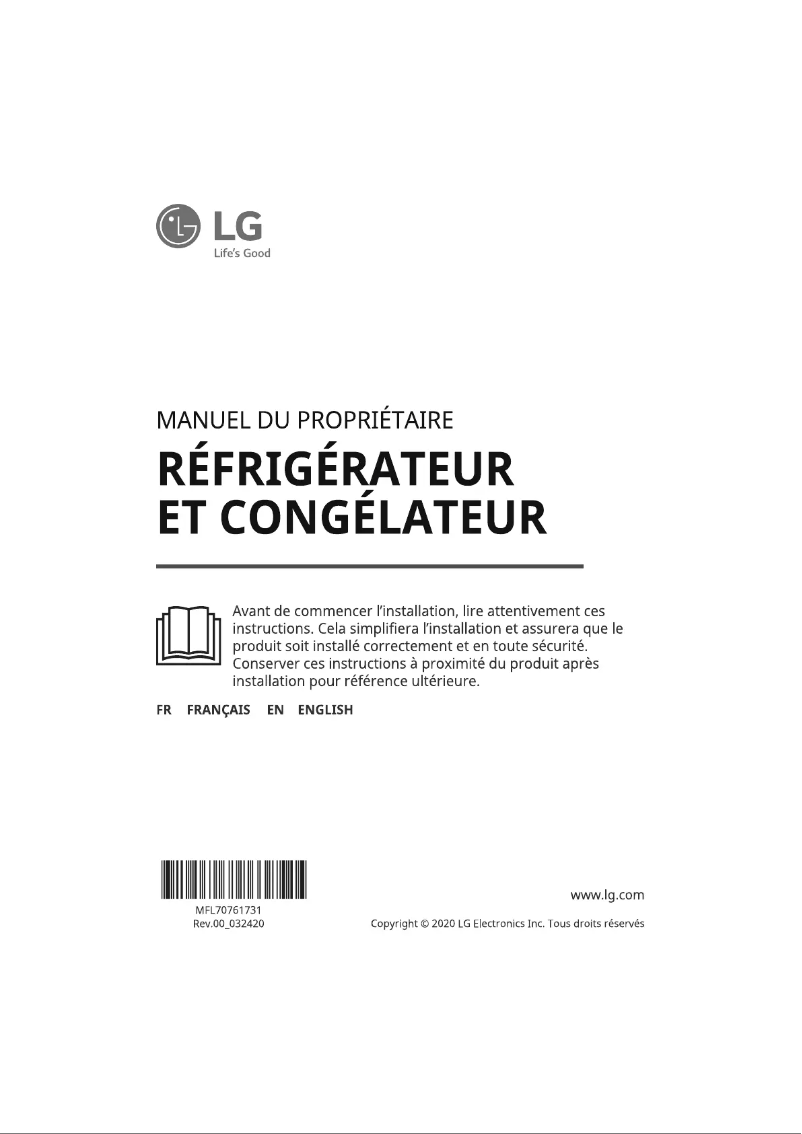 Page 1 de la notice Manuel utilisateur LG GML8031ST