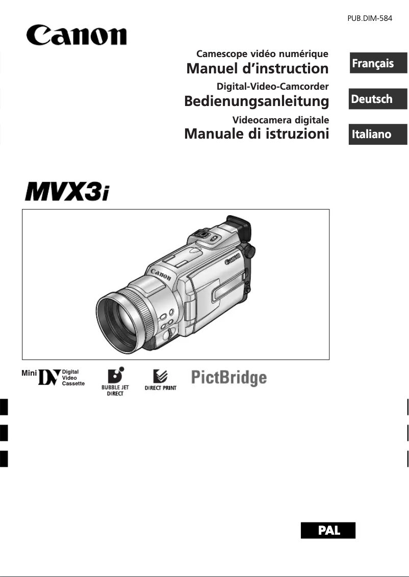 Image de la première page du manuel de l'appareil MVX3i