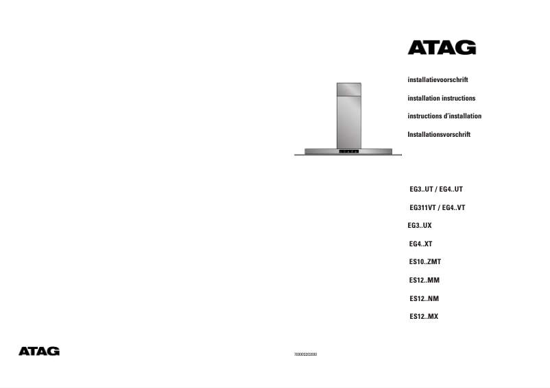 Page n°1 - Guide d'installation Atag EG311UXUU